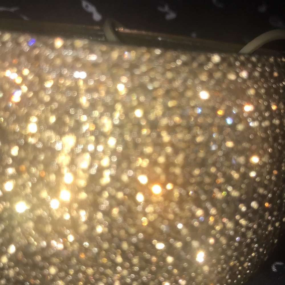 20 Row Gold Rhinestone Bangle Bracelet - Picture 3 of 5